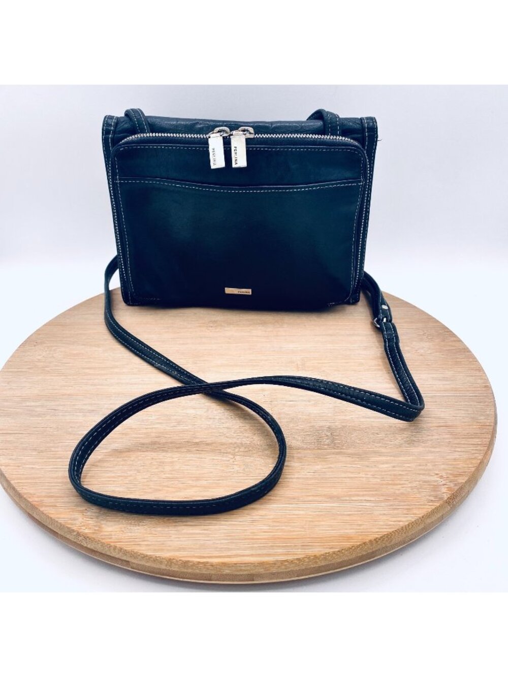 Perlina Leather Crossbody Bag S Black Messenger Bag Purse Wallet Italy
